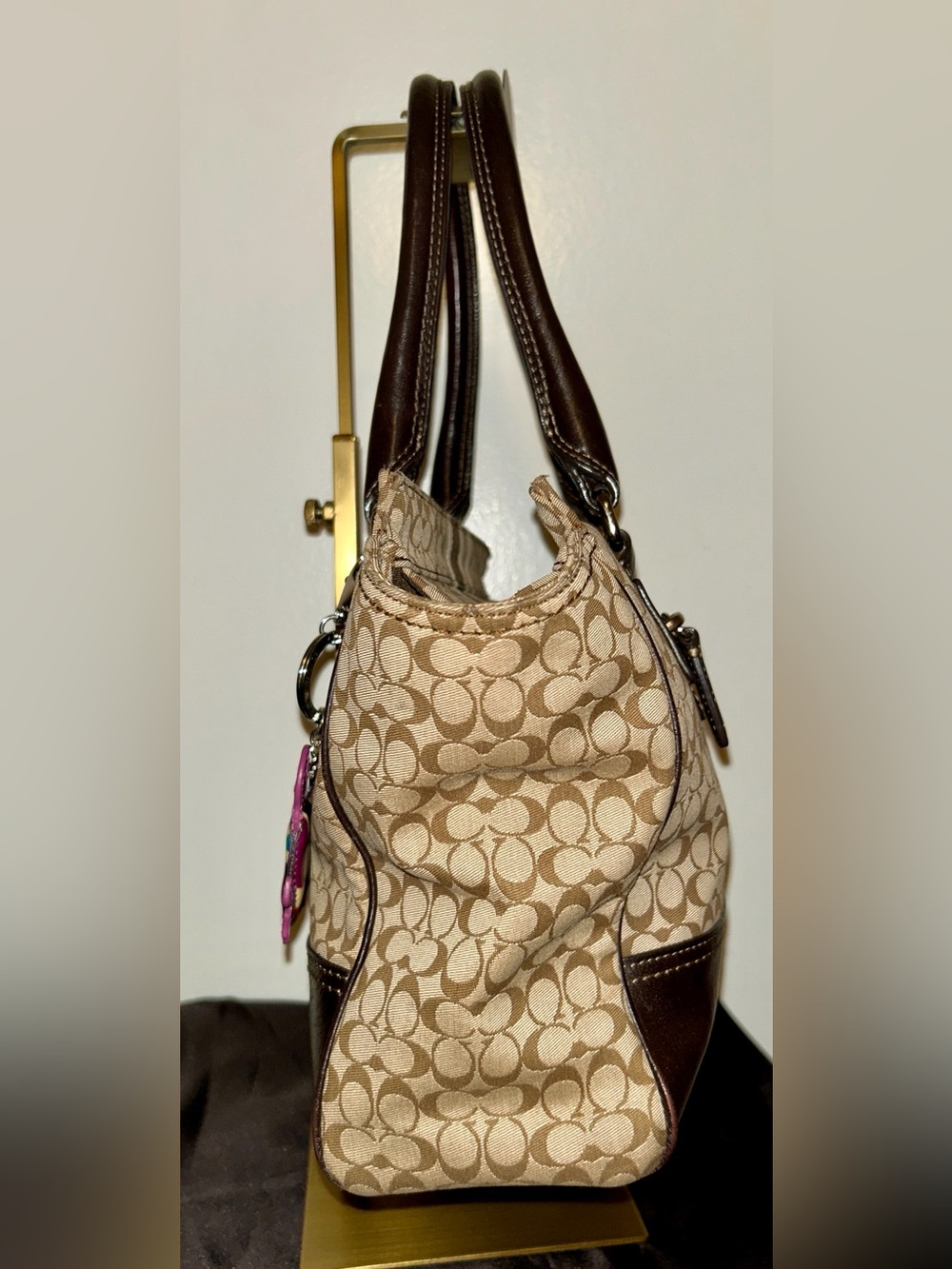 Coach Legacy Signature Stripe Candace Carryall, with COA - Picture 4 of 10